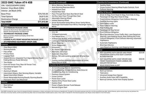 Onyx Black 2023 GMC Yukon AT4