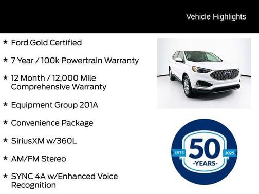 Oxford White 2024 Ford Edge SEL