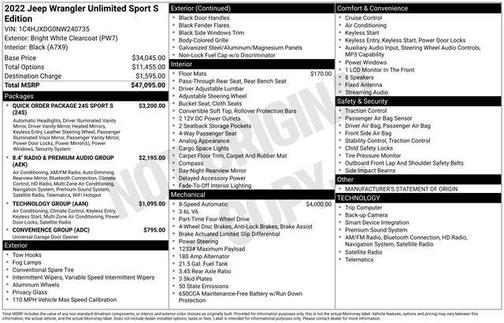 2022 Jeep Wrangler Unlimited Sport