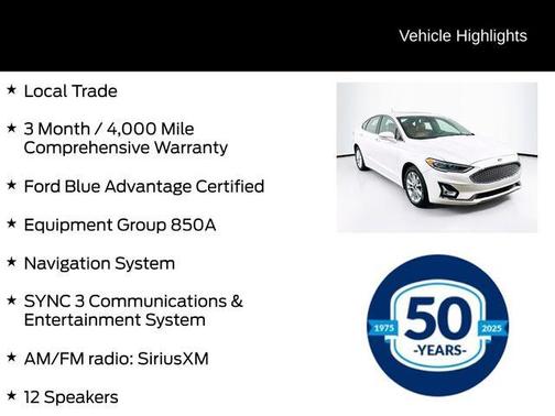 White Platinum Clearcoat Metallic 2020 Ford Fusion Energi Titanium