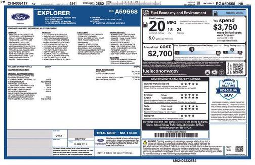 Carbonized Gray Metallic 2024 Ford Explorer Platinum
