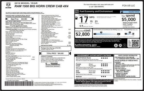 2016 RAM 1500 SLT