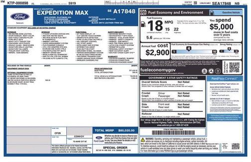 Agate Black Metallic 2025 Ford Expedition Max Platinum