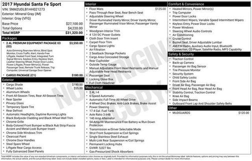 2017 Hyundai Santa Fe Sport 2.4L