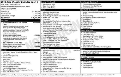2018 Jeep Wrangler Unlimited Sport