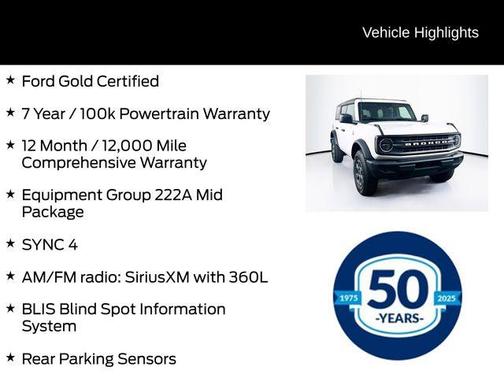 Oxford White 2025 Ford Bronco Big Bend