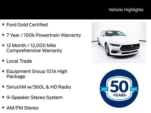 Oxford White 2025 Ford Mustang EcoBoost