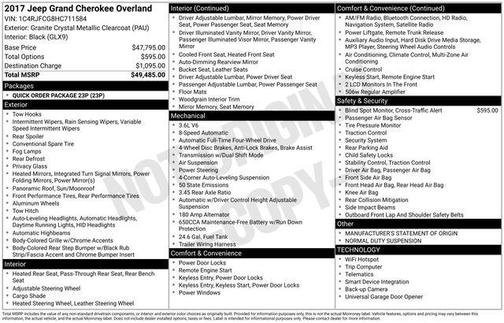 2017 Jeep Grand Cherokee Overland