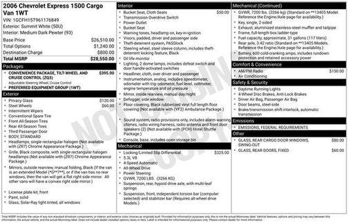 2006 Chevrolet Express 1500 Cargo