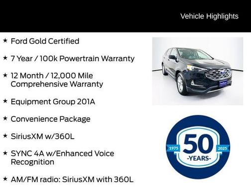 Agate Black Metallic 2022 Ford Edge SEL