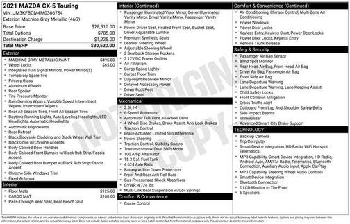 Machine Gray Metallic 2021 Mazda CX-5 Touring