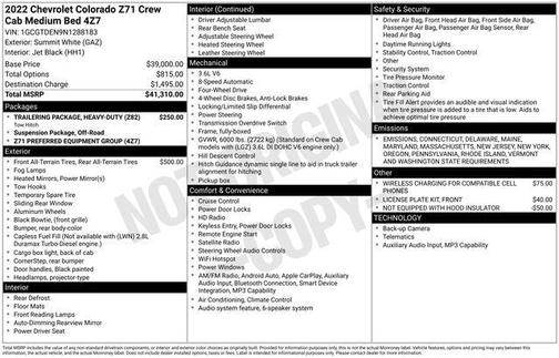 2022 Chevrolet Colorado Z71