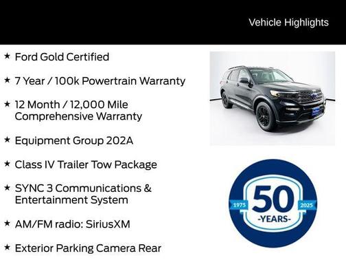 Agate Black Metallic 2022 Ford Explorer XLT