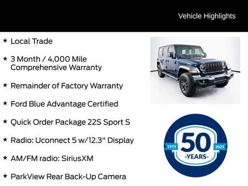 Fathom Blue Pearlcoat 2025 Jeep Wrangler Sport