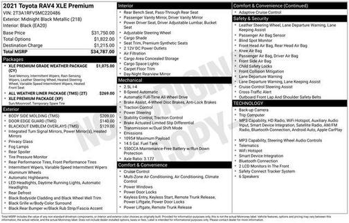 Midnight Black Metallic 2021 Toyota RAV4 XLE Premium