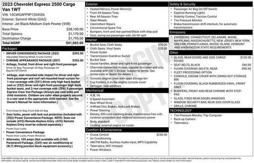 2023 Chevrolet Express 2500 Work Van