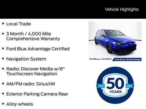 2019 Volkswagen Golf R 2.0T w/DCC & Navigation