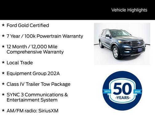 Blue Metallic 2022 Ford Explorer XLT