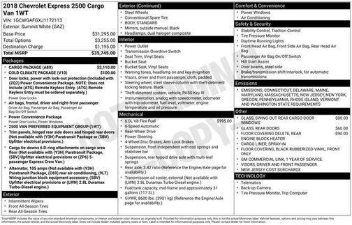 2018 Chevrolet Express 2500 Work Van