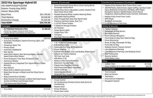 Gravity Gray 2023 Kia Sportage Hybrid EX