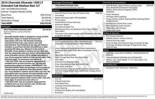 Tungsten Metallic 2016 Chevrolet Silverado 1500 LT