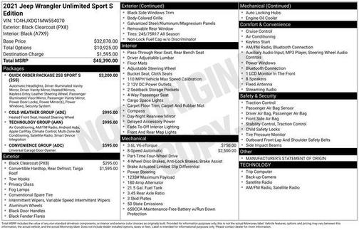 2021 Jeep Wrangler Unlimited Sport