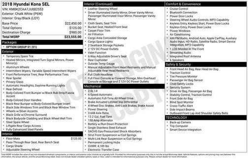 2018 Hyundai KONA SEL