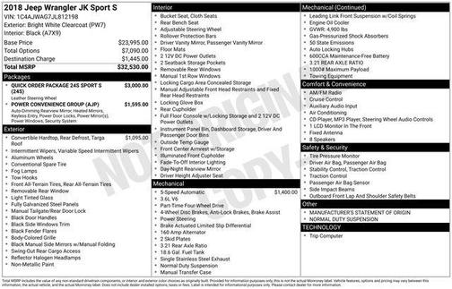 2018 Jeep Wrangler JK Sport