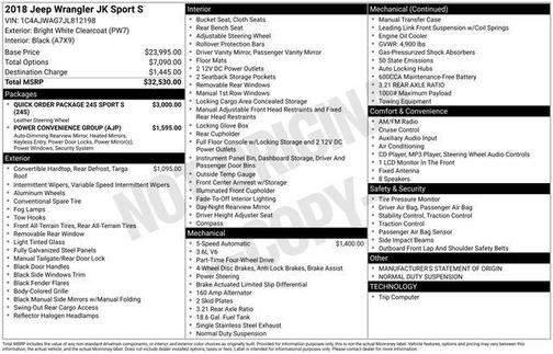 2018 Jeep Wrangler JK Sport