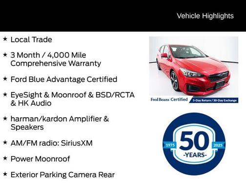 2019 Subaru Impreza 2.0i Sport