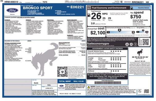 Oxford White 2024 Ford Bronco Sport Big Bend