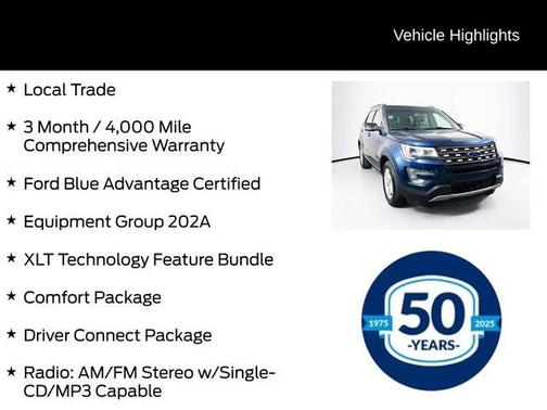 Blue Jeans Metallic 2017 Ford Explorer XLT