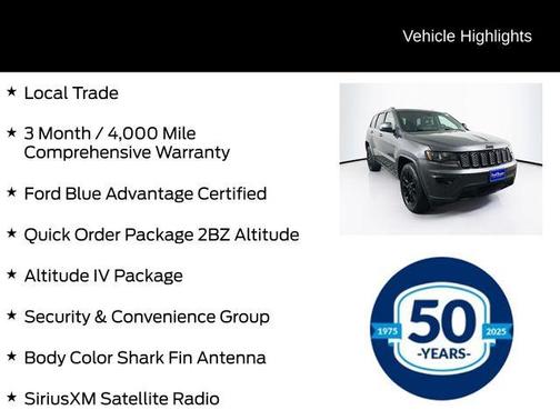 Granite Crystal Clearcoat Metallic 2018 Jeep Grand Cherokee Altitude
