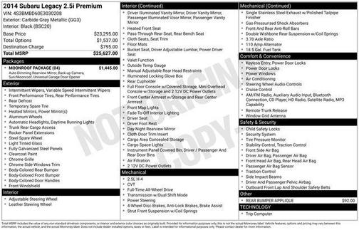 2014 Subaru Legacy 2.5i Premium