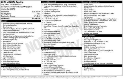 2020 Mazda Mazda6 Touring