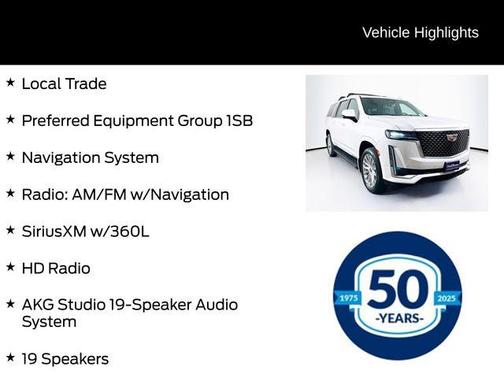 Crystal White Tri-Coat 2023 Cadillac Escalade ESV Premium Luxury