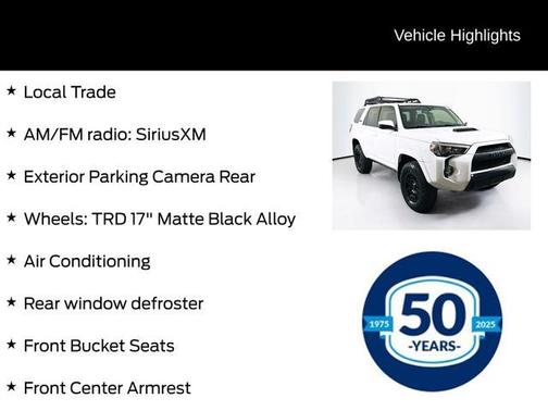 Super White 2019 Toyota 4Runner TRD Pro