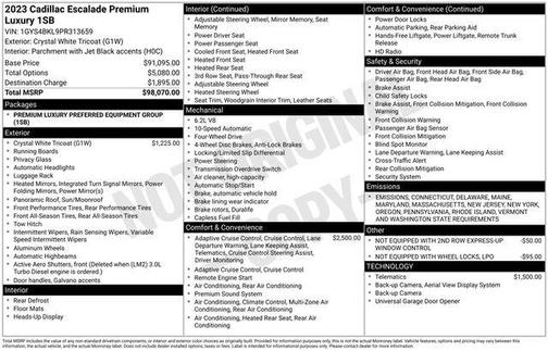 2023 Cadillac Escalade Premium Luxury