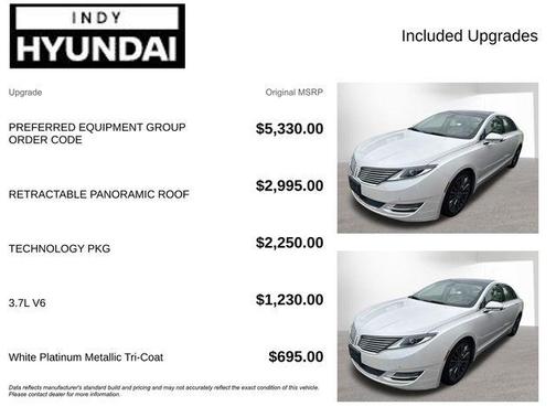 White Platinum Clearcoat Metallic 2013 Lincoln MKZ Base