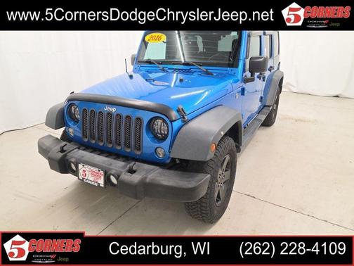 Hydro Blue Pearlcoat 2016 Jeep Wrangler Unlimited Sport
