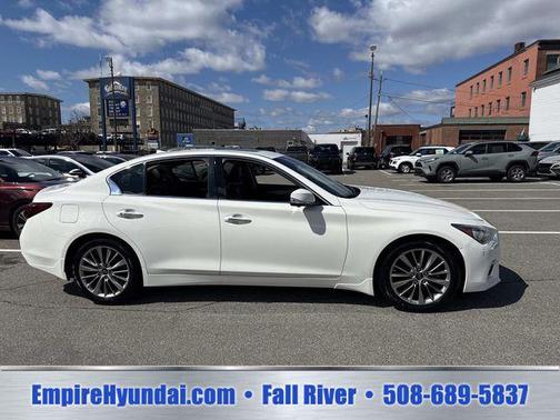 Pure White 2023 INFINITI Q50 3.0t LUXE
