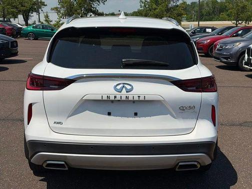 Lunar White 2023 INFINITI QX50 LUXE AWD