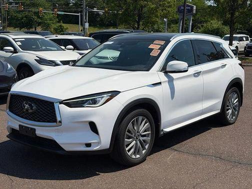 Lunar White 2023 INFINITI QX50 LUXE AWD