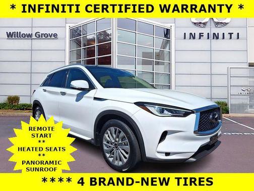 Lunar White 2023 INFINITI QX50 LUXE AWD