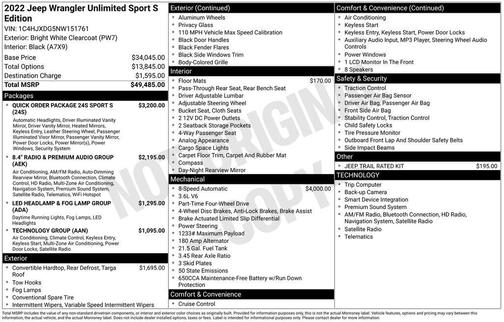 2022 Jeep Wrangler Unlimited Sport