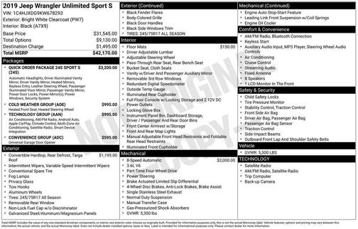 2019 Jeep Wrangler Unlimited Sport