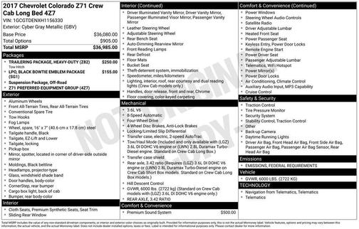 2017 Chevrolet Colorado Z71