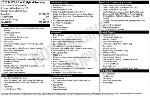 2025 Mazda CX-50 Hybrid Premium Package