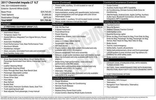 2017 Chevrolet Impala 1LT