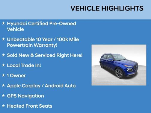 Intense Blue 2023 Hyundai VENUE Limited